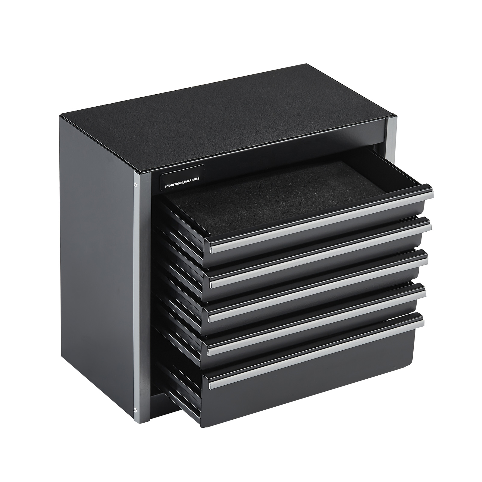 Tool Box 8.6-inch Portable Metal Tool Box With 5 Drawers Tool Organizer Black_voghion.com